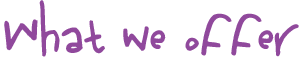 What we offer What we offer